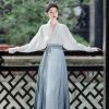 Women-Casual-Hanfu-Suit-Blue-Mamian-Skirt-Daily-Style-3 Women Casual Hanfu Suit Blue Mamian Skirt Daily Style