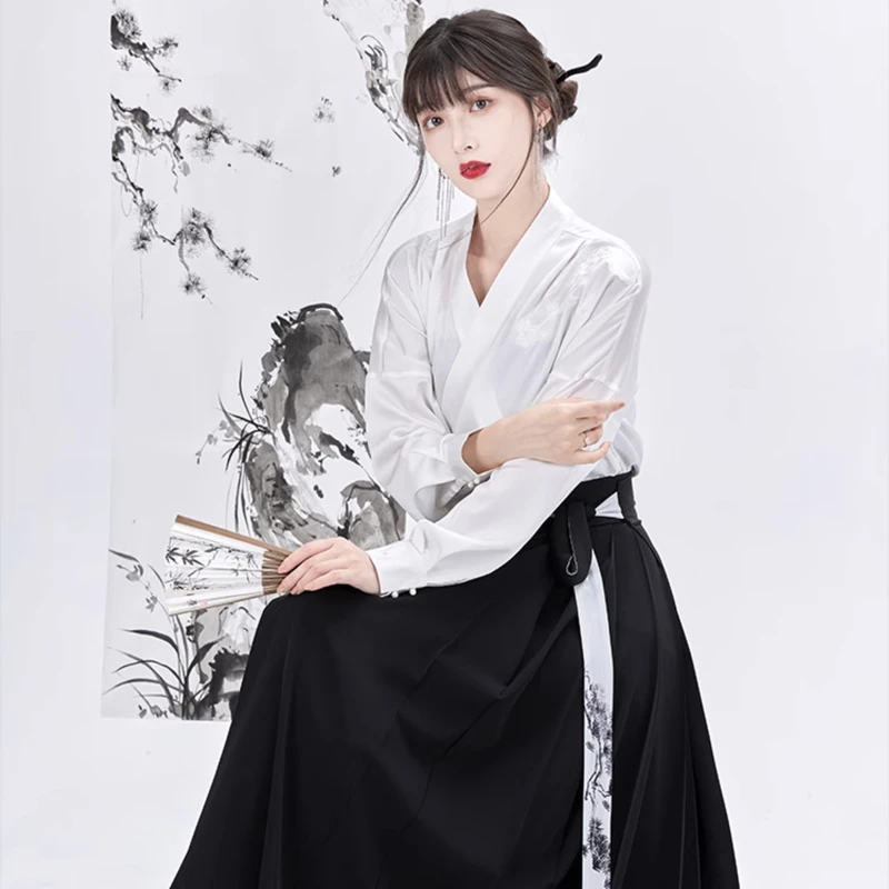 Women-Simple-Hanfu-Song-Dynasty-Style-Summer-Mamian-Skirt-1 Women Simple Hanfu Song Dynasty Style Summer Mamian Skirt