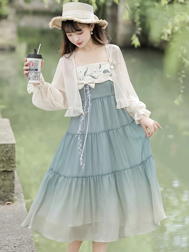 Women Han Element Fashion Dress Chinese Style Improved Daily Costume