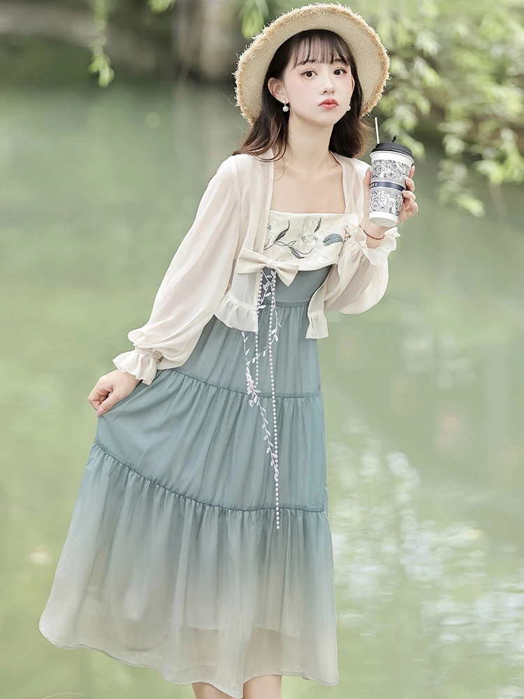 Women Han Element Fashion Dress Chinese Style Improved Daily Costume