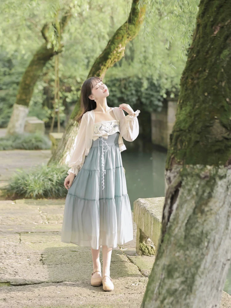 Women Han Element Fashion Dress Chinese Style Improved Daily Costume