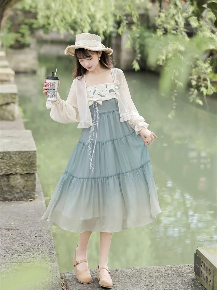Women Han Element Fashion Dress Chinese Style Improved Daily Costume