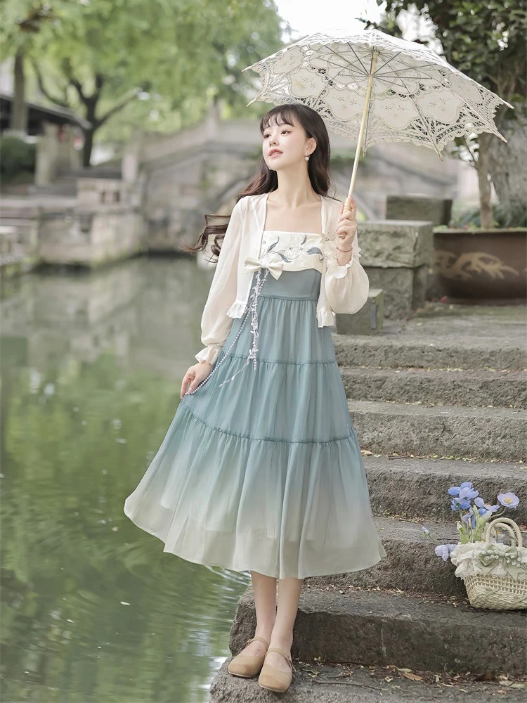 Women Han Element Fashion Dress Chinese Style Improved Daily Costume