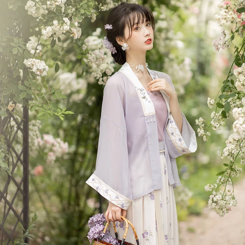 Women Spring Purple Hanfu Cute Song Dynasty Costume