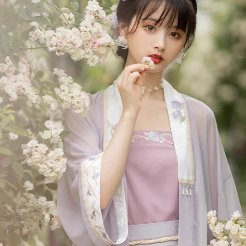 Women-Spring-Purple-Hanfu-Cute-Song-Dynasty-Costume-2 Women Spring Purple Hanfu Cute Song Dynasty Costume