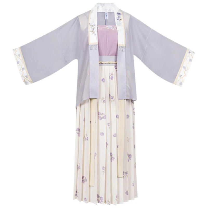 Women-Spring-Purple-Hanfu-Cute-Song-Dynasty-Costume-4 Women Spring Purple Hanfu Cute Song Dynasty Costume