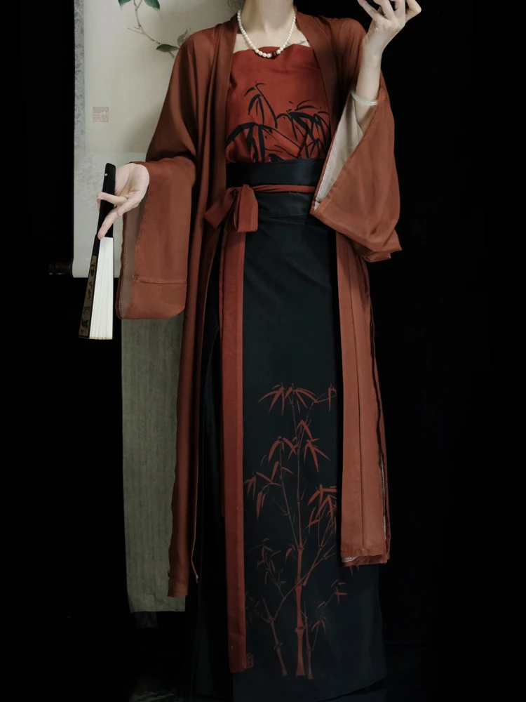 Women Summer Song Dynasty Daily Ink Style Hanfu Costume