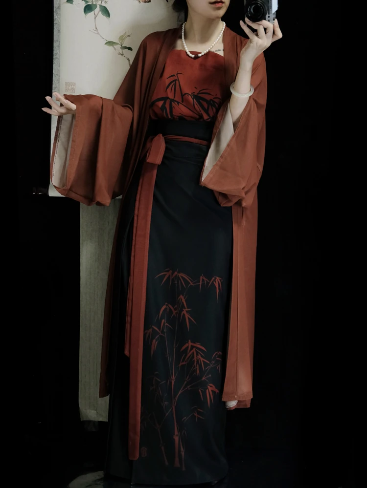 Women Summer Song Dynasty Daily Ink Style Hanfu Costume