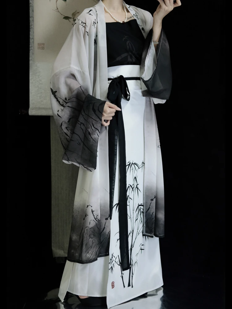 Women Summer Song Dynasty Daily Ink Style Hanfu Costume