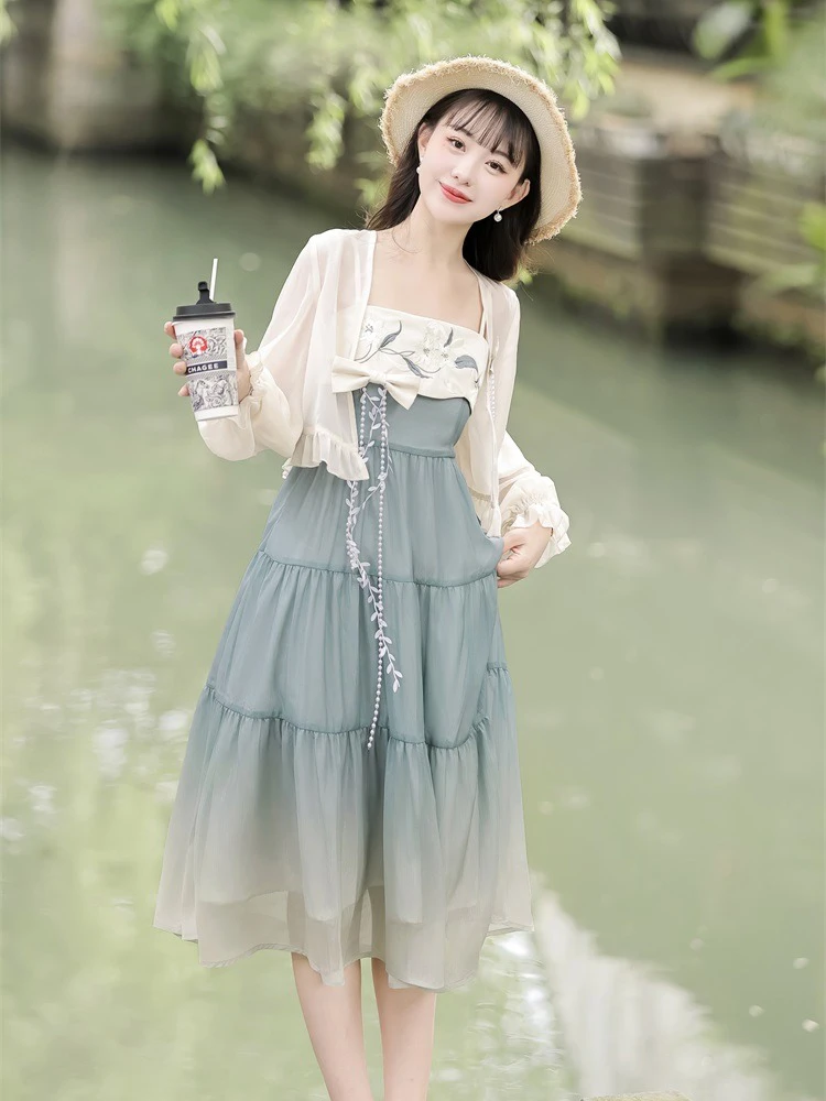 Women Han Element Fashion Dress Chinese Style Improved Daily Costume