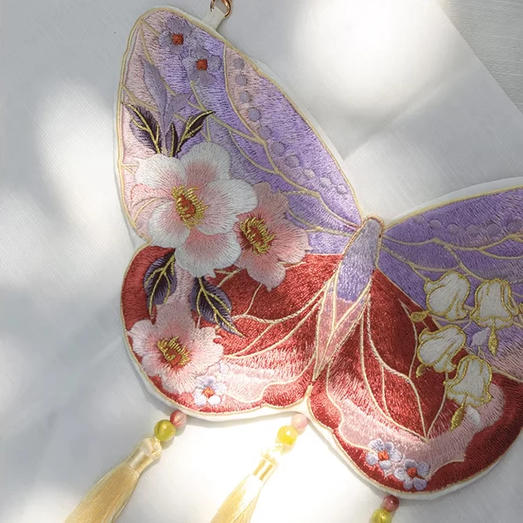 Hanfu Bag Ancient Style Embroidery Double Sided Heterochromatic Crossbody Bag Accessories