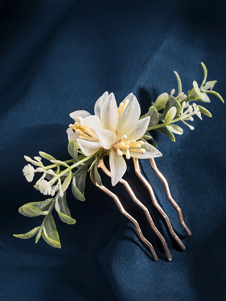 Hanfu Hair Accessories Daffodil Flocking Hair Clips Vintage Cheongsam Hairpin