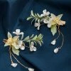 Hanfu-Hair-Accessories-Daffodil-Flocking-Hair-Clips-Vintage-Cheongsam-Hairpin-2 Hanfu Hair Accessories Daffodil Flocking Hair Clips Vintage Cheongsam Hairpin