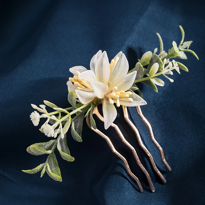 Hanfu-Hair-Accessories-Daffodil-Flocking-Hair-Clips-Vintage-Cheongsam-Hairpin-3 Hanfu Hair Accessories Daffodil Flocking Hair Clips Vintage Cheongsam Hairpin