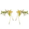 Hanfu-Hair-Accessories-Daffodil-Flocking-Hair-Clips-Vintage-Cheongsam-Hairpin-4 Hanfu Hair Accessories Daffodil Flocking Hair Clips Vintage Cheongsam Hairpin