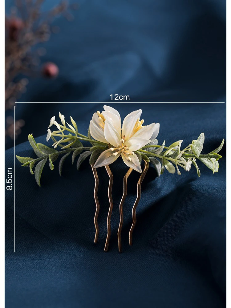 Hanfu Hair Accessories Daffodil Flocking Hair Clips Vintage Cheongsam Hairpin