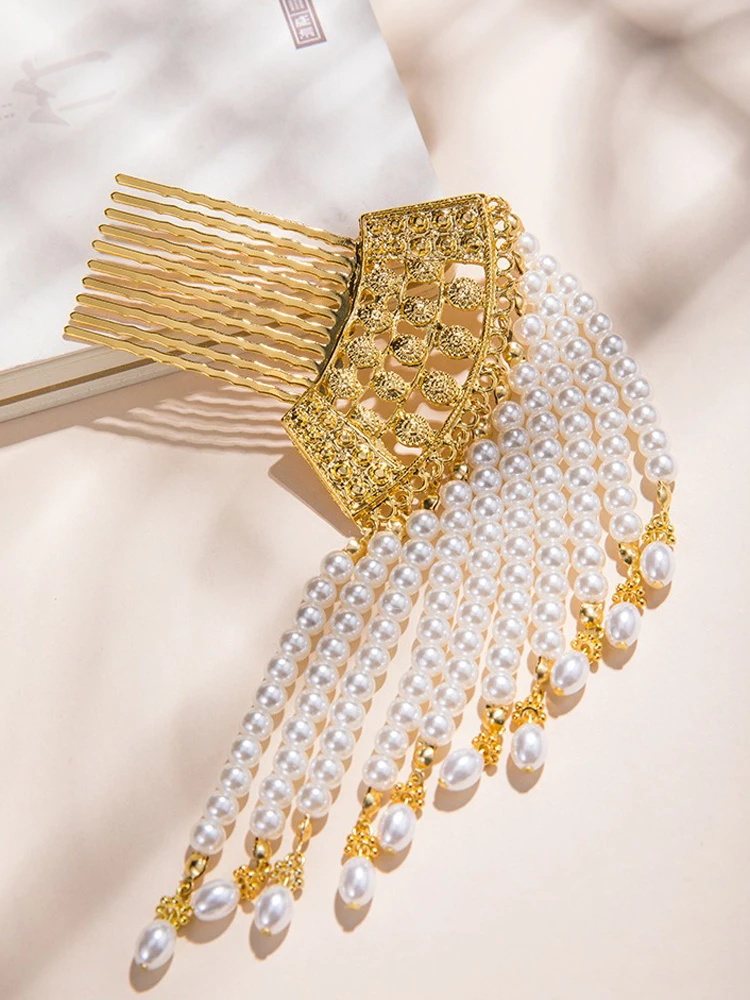 Hanfu Hairpin Pearl Hair Comb Decoration Song Dynasty Tassel Buyao