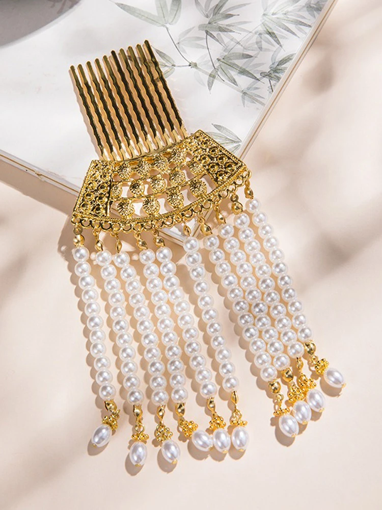 Hanfu Hairpin Pearl Hair Comb Decoration Song Dynasty Tassel Buyao