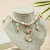 Hanfu-Necklace-Water-Drops-Green-Women-Pearl-Ying-Luo-Accessories-3 Hanfu Necklace Water Drops Green Women Pearl Ying Luo Accessories