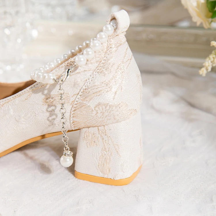 New Cheongsam Low Heeled Shoes Vintage Elegant Women's Shoes