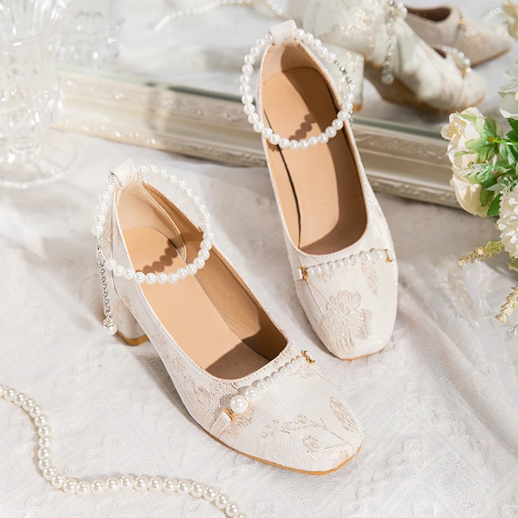 New Cheongsam Low Heeled Shoes Vintage Elegant Women's Shoes