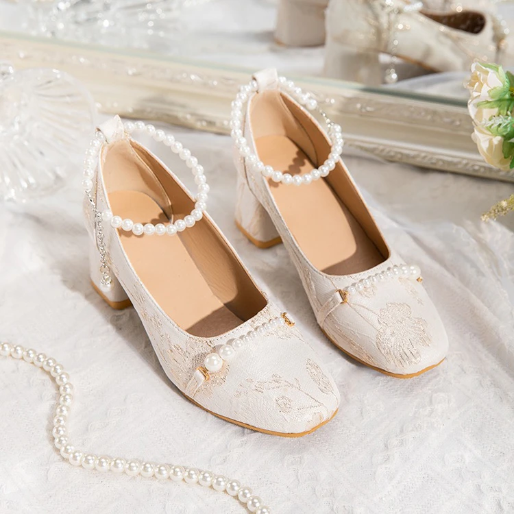New Cheongsam Low Heeled Shoes Vintage Elegant Women's Shoes