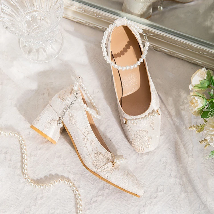New Cheongsam Low Heeled Shoes Vintage Elegant Women's Shoes