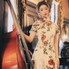 Spring-Ladies-Cheongsam-Rose-Embroidery-Vintage-Qipao-Dress-3 Spring Ladies Cheongsam Rose Embroidery Vintage Qipao Dress