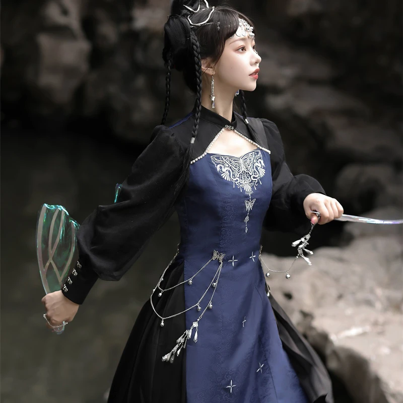 Traditional-Chinese-Dress-for-Girl-Han-Element-Vintage-Exotic-Style-Skirt-1 Traditional Chinese Dress for Girl Han Element Vintage Exotic Style Skirt
