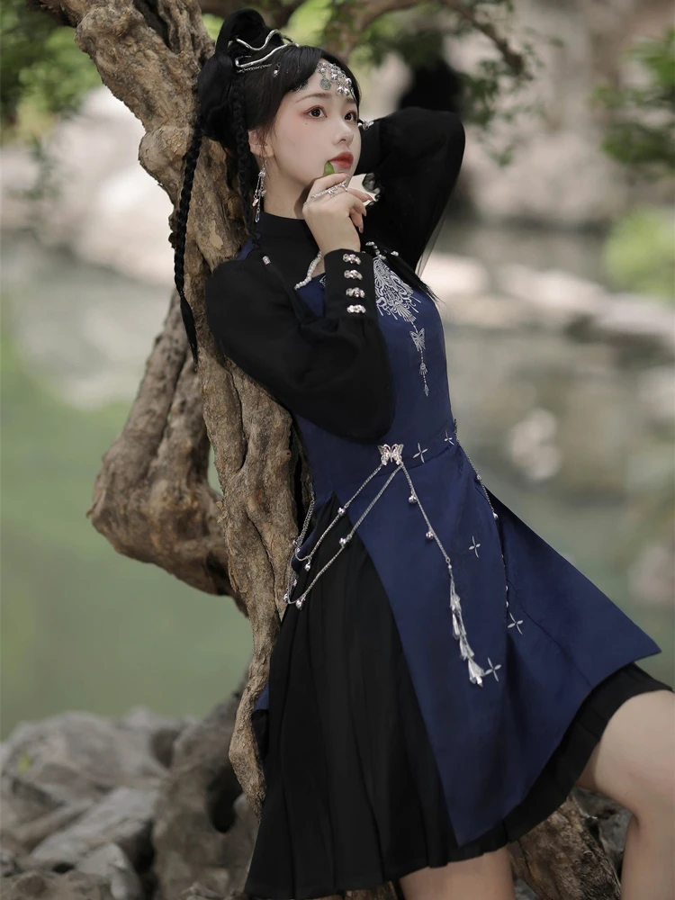 Traditional Chinese Dress for Girl Han Element Vintage Exotic Style Skirt