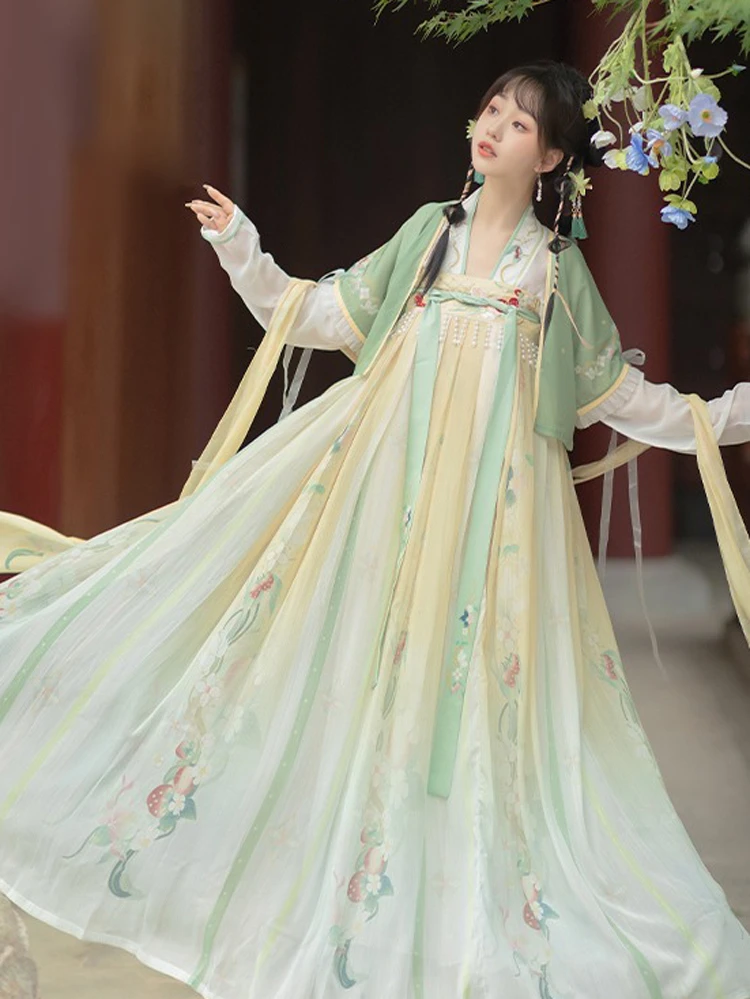 Women Tang Dynasty Hanfu Qixiong Shanqun Summer Cute Fairy Skirt
