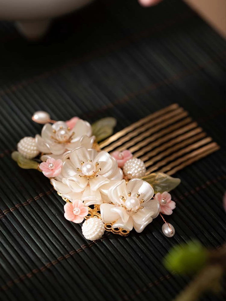 Hanfu Hair Accessories Set Cherry Blossom Hairpin Ladies Classical Accessories