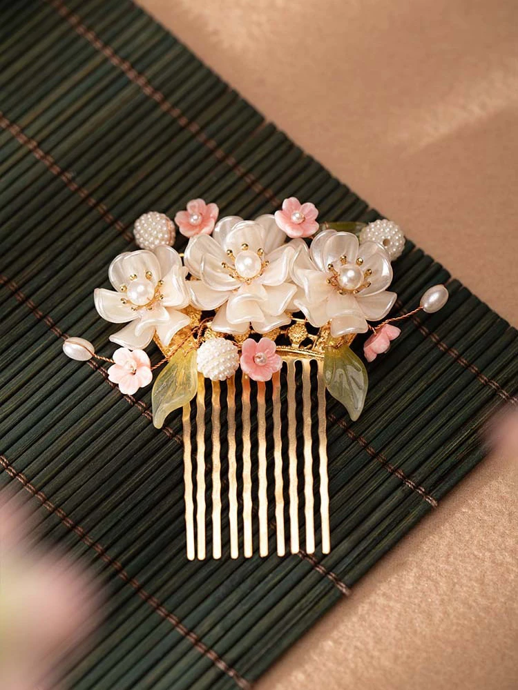 Hanfu Hair Accessories Set Cherry Blossom Hairpin Ladies Classical Accessories