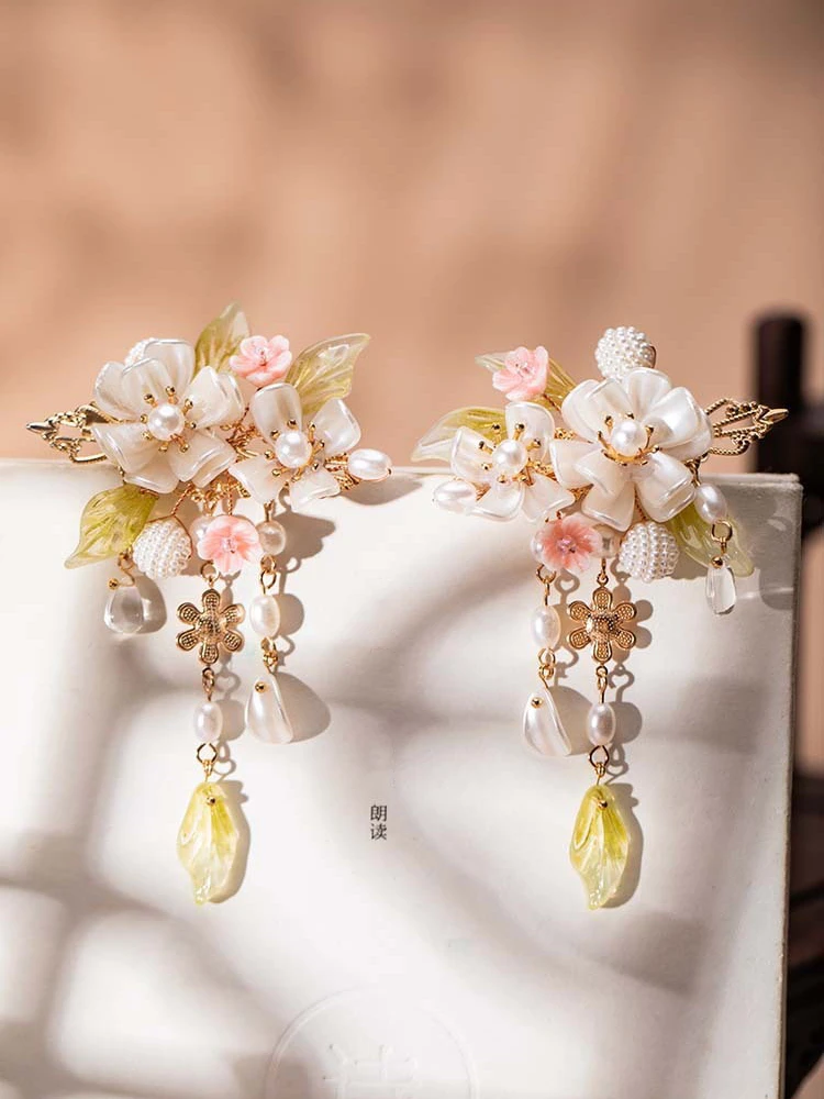Hanfu Hair Accessories Set Cherry Blossom Hairpin Ladies Classical Accessories