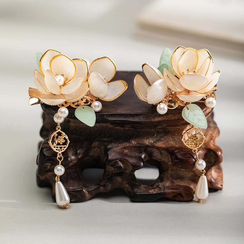 Hanfu-Hair-Clips-Ladies-Lotus-Classical-Accessories-Cheongsam-3 Hanfu Hair Clips Ladies Lotus Classical Accessories Cheongsam