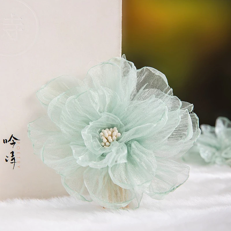 Hanfu-Hair-Clips-Ladies-Tulip-Side-Clips-Elegant-Accessories-3 Yarn Hair Comb Flower Ancient Style Hanfu Hair Accessories