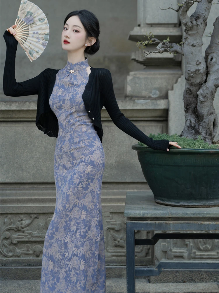 Ladies Cheongsam New Fashion Style Floral Qipao Sexy Dress