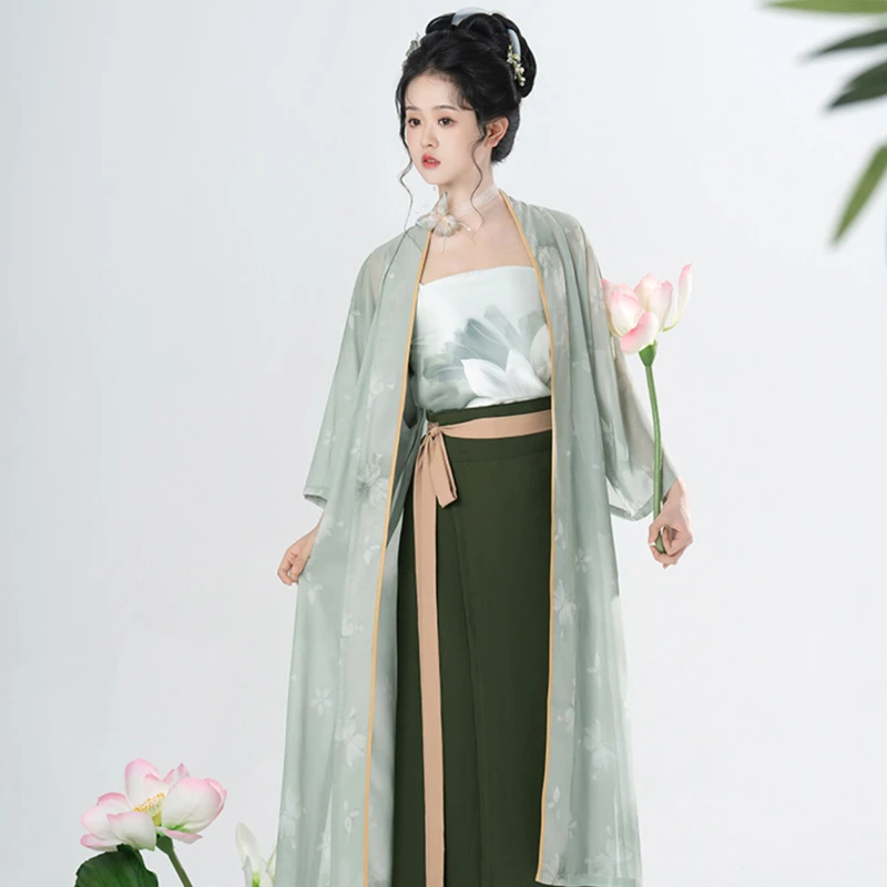 Song-Ladies-Hanfu-Summer-Thin-Green-Fashionable-Clothing-1 Song Ladies Hanfu Summer Thin Green Fashionable Clothing