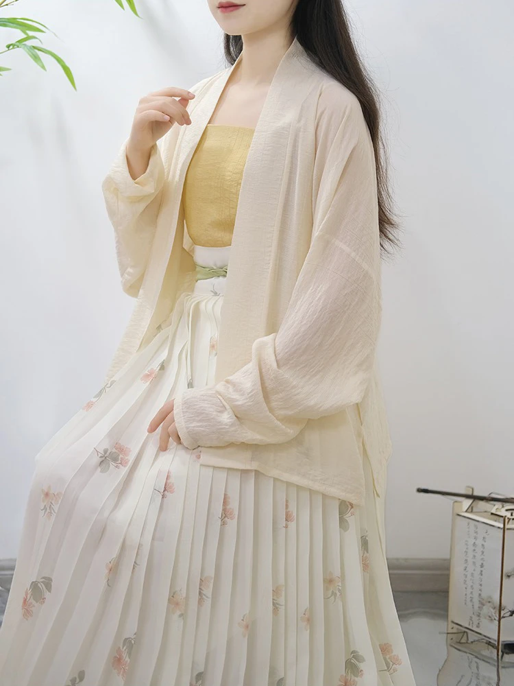 Summer Song Hanfu Women's Airplane Sleeve Pleated Skirt Fresh Style