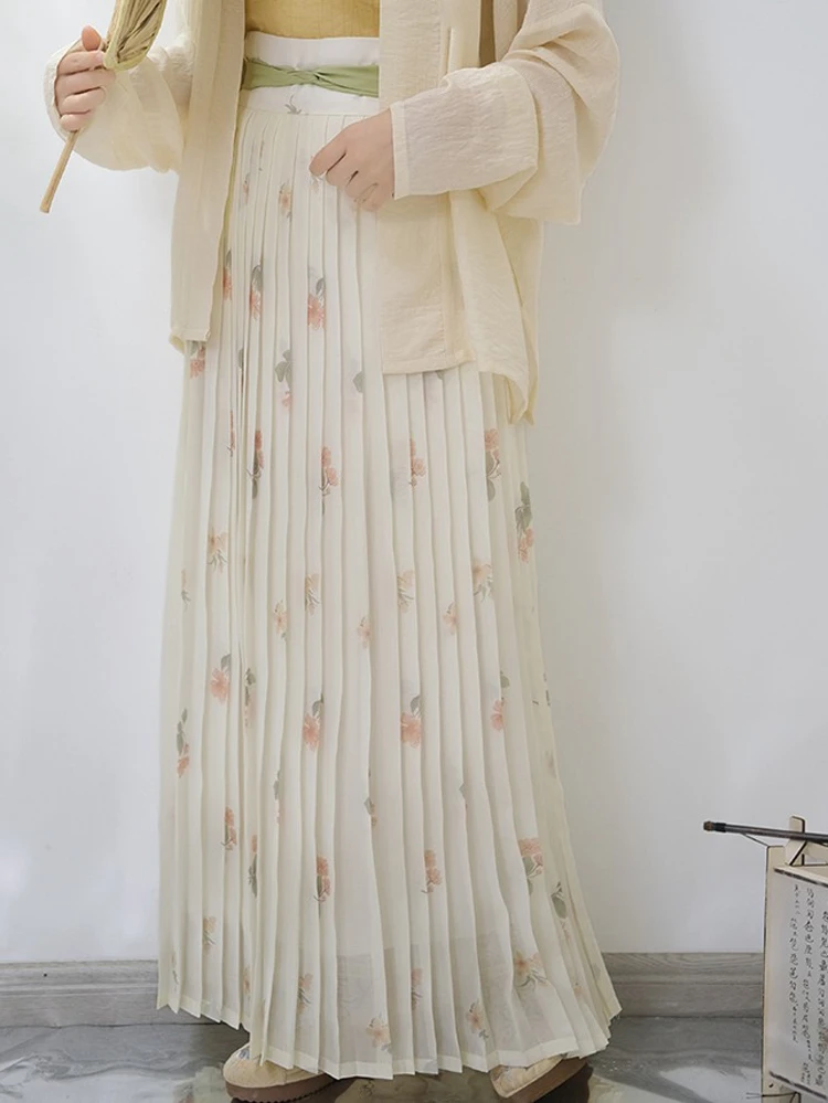 Summer Song Hanfu Women's Airplane Sleeve Pleated Skirt Fresh Style