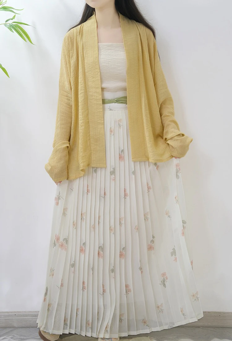 Summer Song Hanfu Women's Airplane Sleeve Pleated Skirt Fresh Style