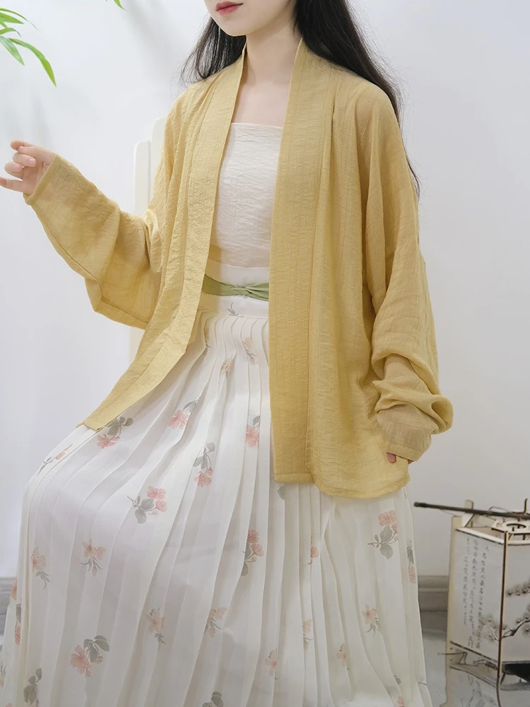 Summer Song Hanfu Women's Airplane Sleeve Pleated Skirt Fresh Style