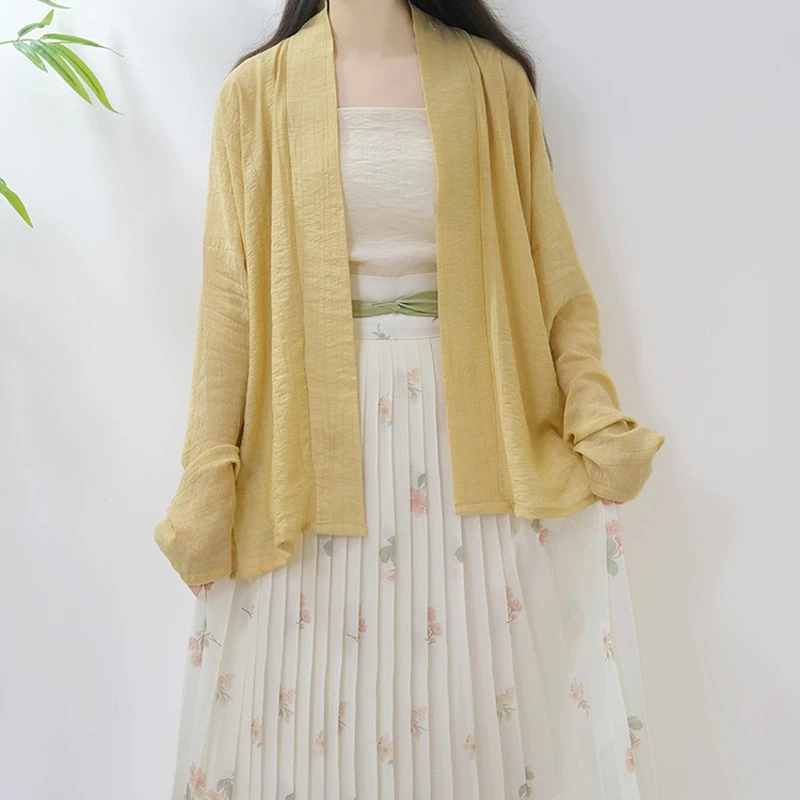 Summer-Song-Hanfu-Women-Airplane-Sleeve-Pleated-Skirt-Fresh-Style-4 Summer Song Hanfu Women's Airplane Sleeve Pleated Skirt Fresh Style