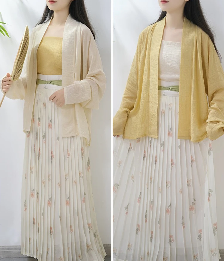 Summer Song Hanfu Women's Airplane Sleeve Pleated Skirt Fresh Style