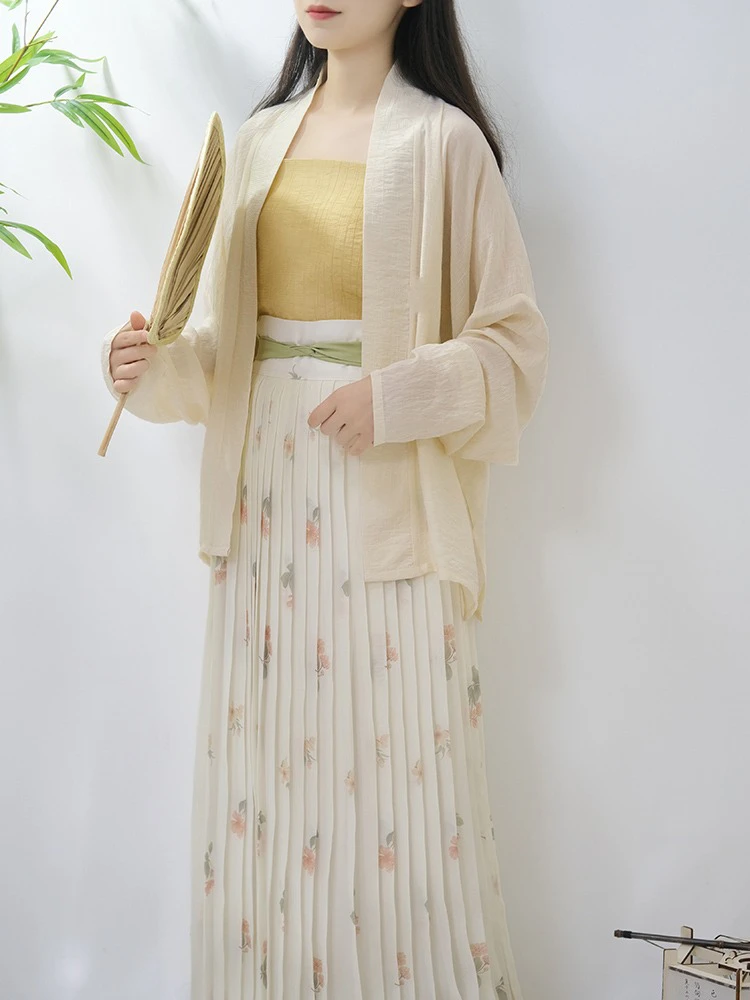 Summer Song Hanfu Women's Airplane Sleeve Pleated Skirt Fresh Style