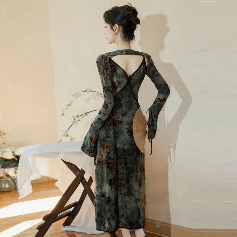 Women-Fashion-Cheongsam-Irregular-Vintage-Dresses-3 Women's Fashion Cheongsam Irregular Vintage Dresses