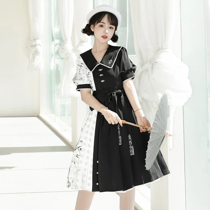 Women-Han-Elements-Clothing-Summer-Black-Daily-Fashion-Dresses-1 Women's Han Elements Clothing Summer Black Daily Fashion Dresses