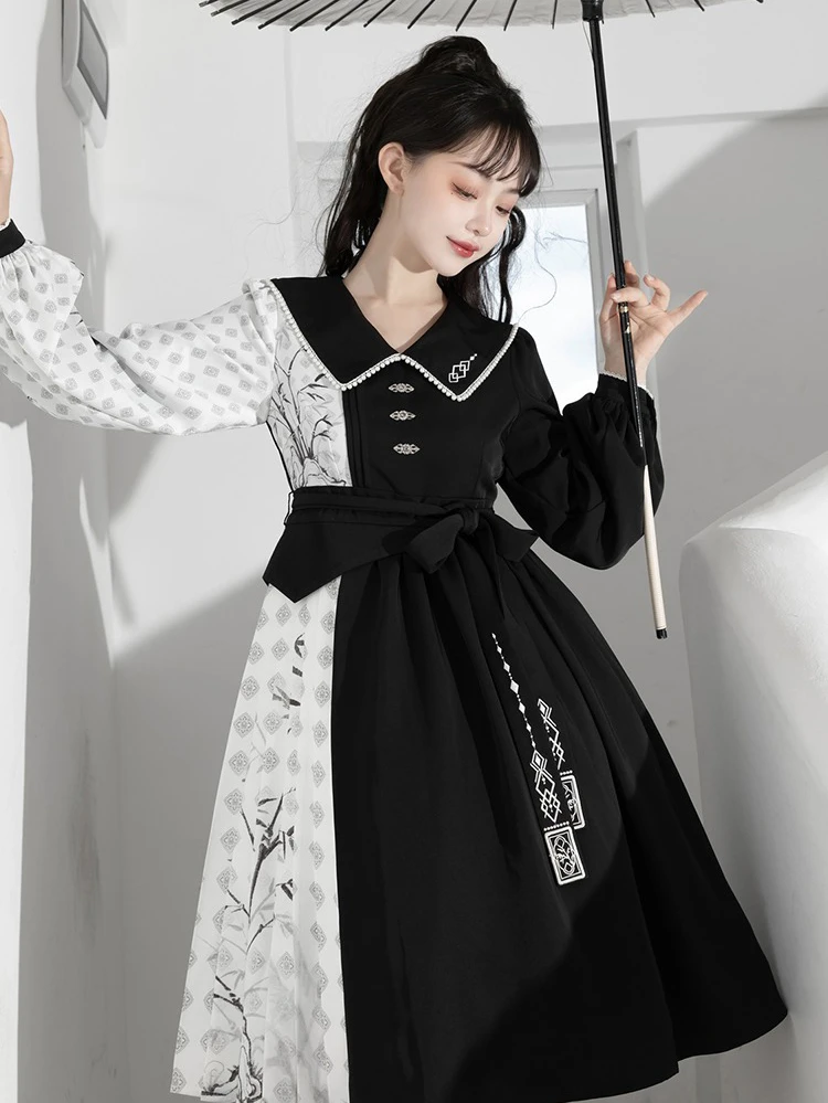 Women's Han Elements Clothing Summer Black Daily Fashion Dresses
