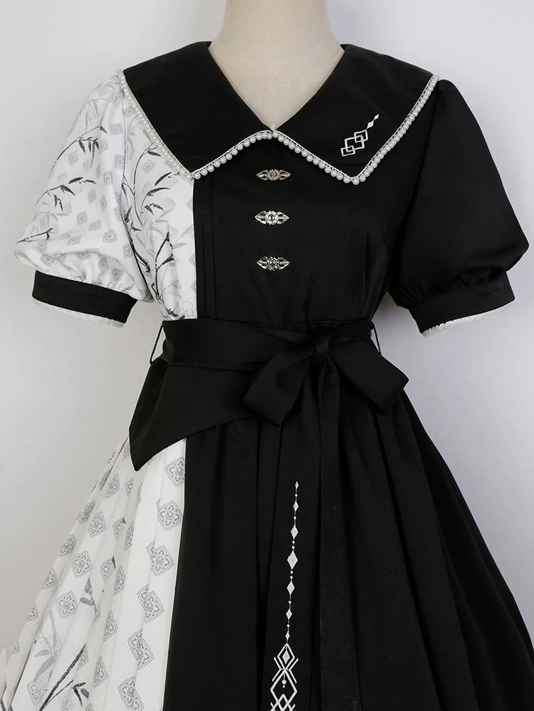 Women's Han Elements Clothing Summer Black Daily Fashion Dresses