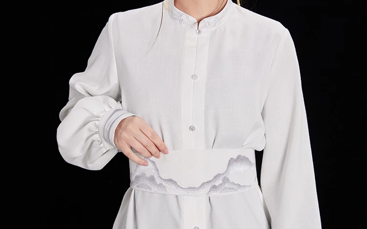 Women Hanfu Standing Collar Lapel Long Shirt Classic Ming Dynasty Costume